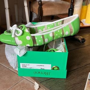 J. Renee Edie - lime with white polka dots.